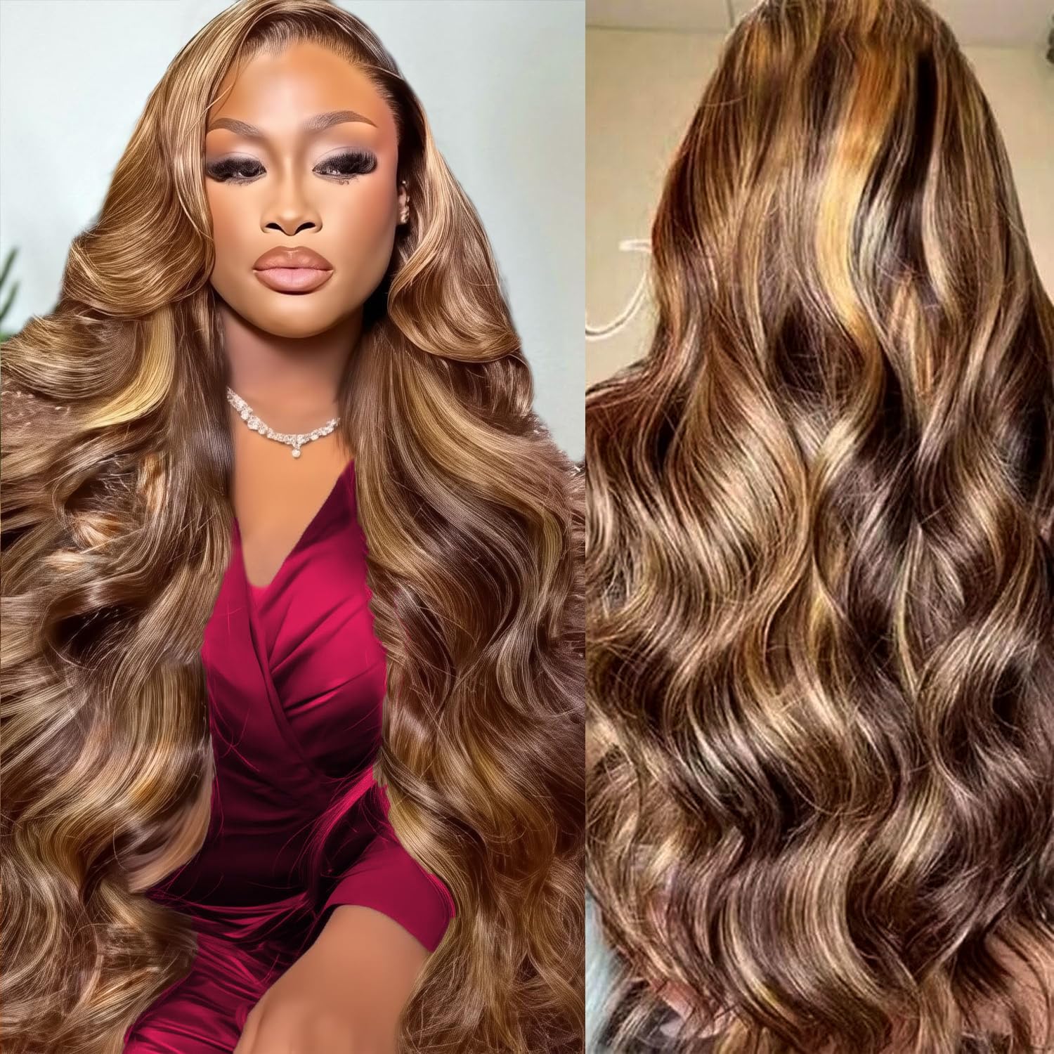 Human Hair Wigs - Perucas Frontais de Renda HD Highlight