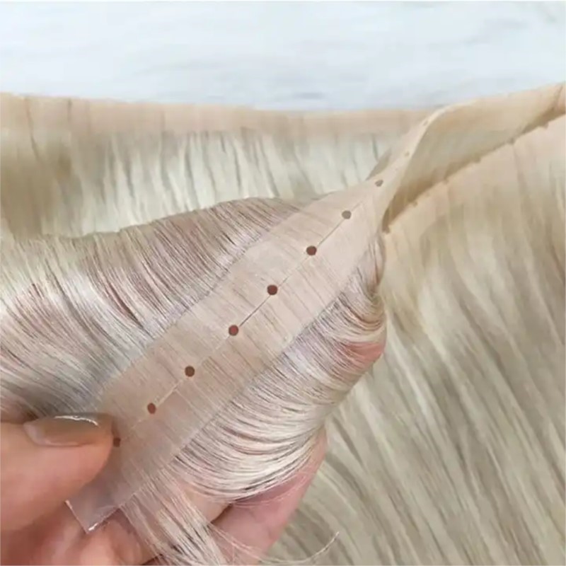 Invisible Tape In Extensions Real Hair - Trama de cabelo invisível pu com