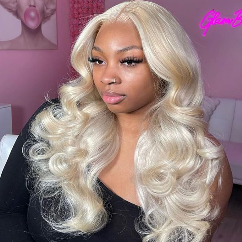 613 Blonde Body Wave Lace Front Wig - Peruca de Cabelo Humano Ondulado 613