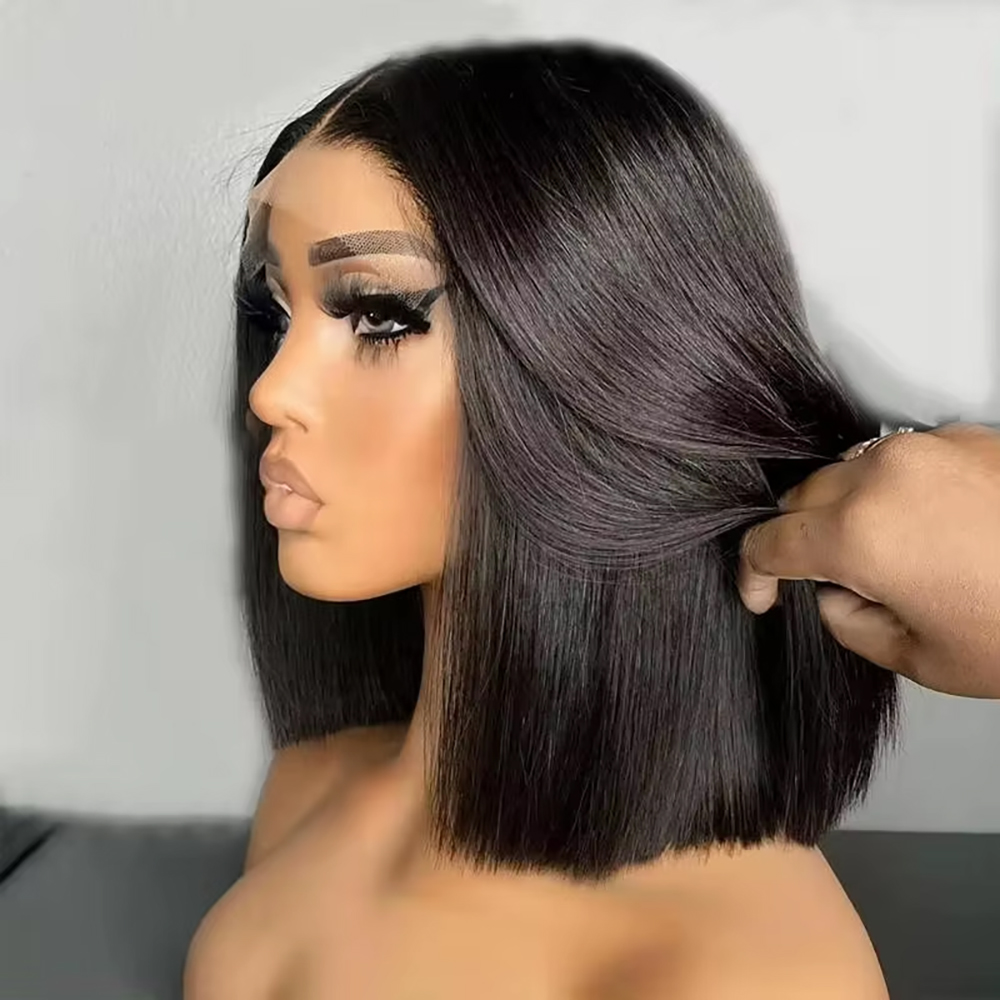 Pre Parted 13X4 Lace Front Bob Wig - Peruca de Cabelo Humano Liso Brasileiro