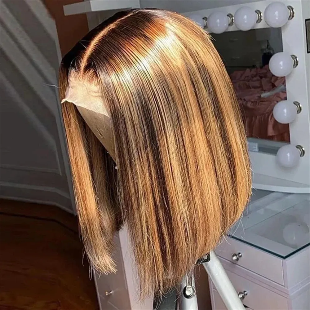 Glueless Wear And Go Human Hair Wig - Perucas Bob Loiro Mel de Cabelo