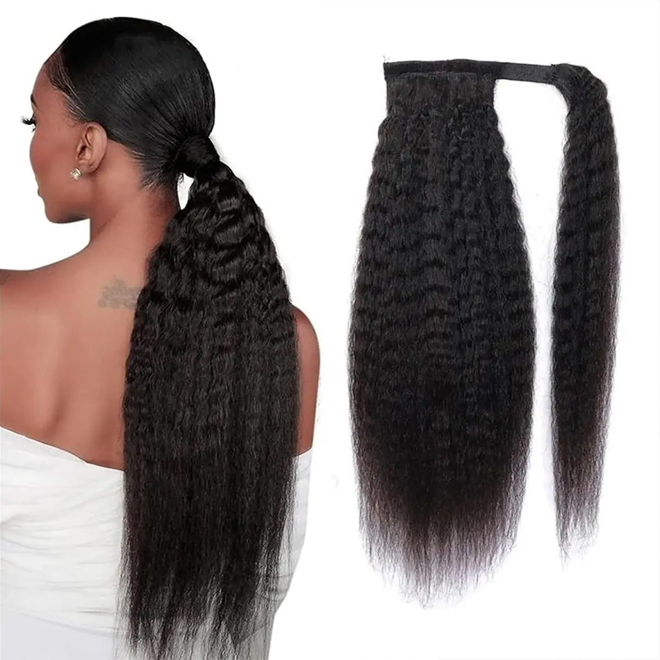Seamless Clip In Hair Extensions Human Hair - 100g kinky em linha reta cabelo