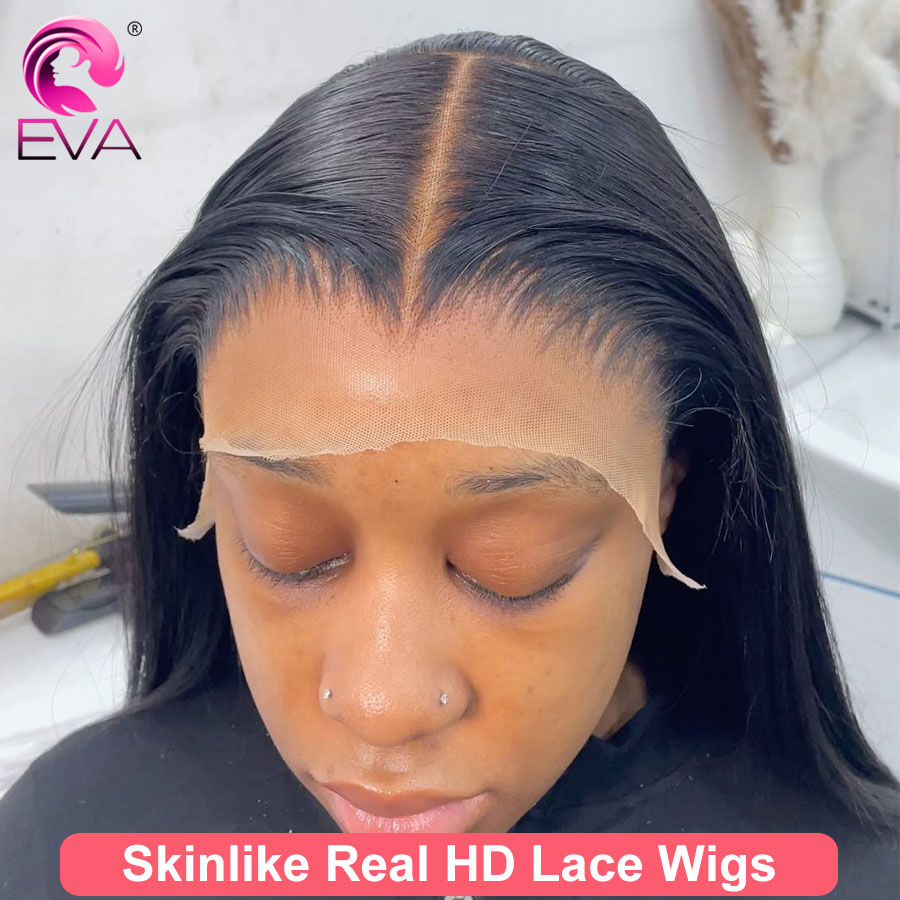 Hd Lace Frontal Wig Human Hair Pre Plucked - Eva cabelo parte profunda hd peruca