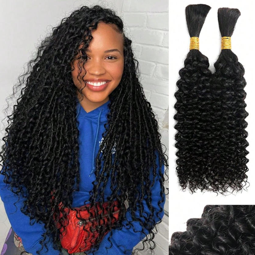 Water Wave Bulk Human Hair For Braiding - Cabelo Humano Sem Trama para Tranças,