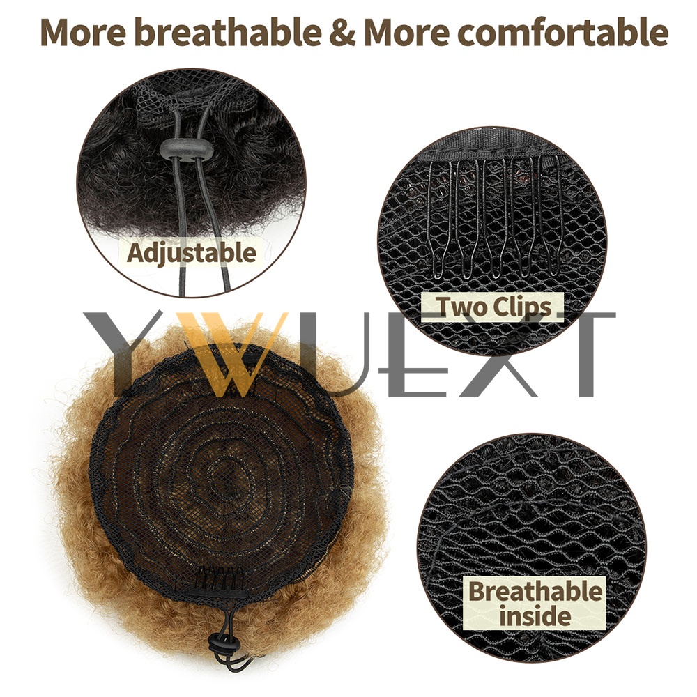 YWUEXT Rabo de Cavalo Afro Kin - Drawstring Afro Curly Puff Ponytail avaliação e preço