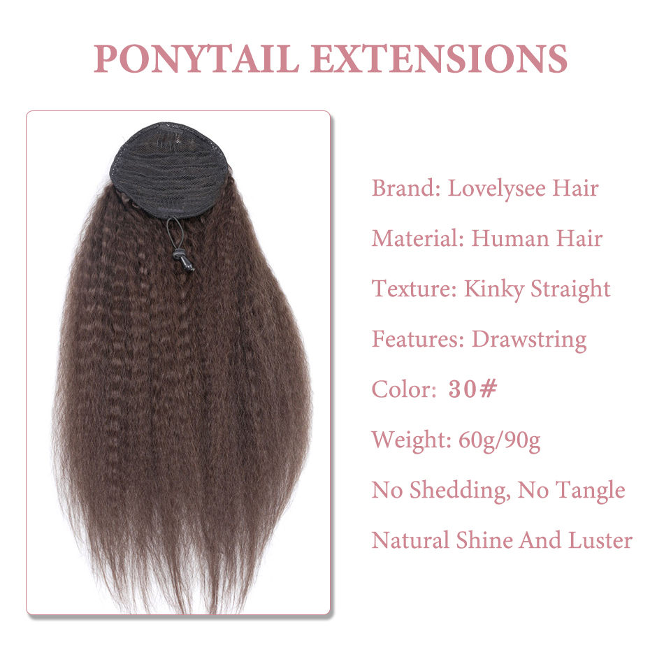 Rabo de cavalo cabelo humano e - Seamless Clip In Hair Extensions Human Hair avaliação e preço