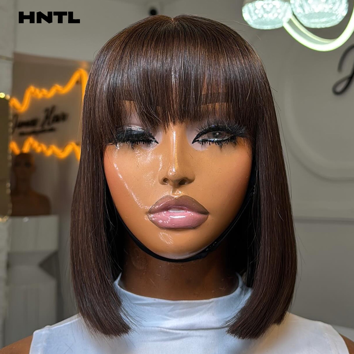 Peruca Bob de Cabelo Humano Ma - Pre Parted 13X4 Lace Front Bob Wig avaliação e preço