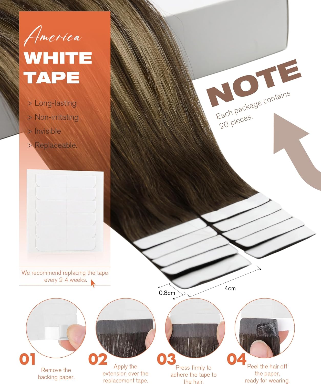 Extensões de cabelo com fita a - Invisible Tape In Extensions Real Hair avaliação e preço