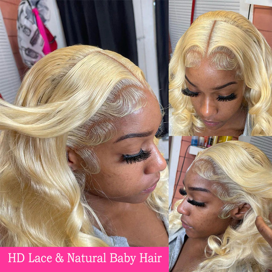Peruca de Cabelo Humano Ondula - 613 Blonde Body Wave Lace Front Wig avaliação e preço