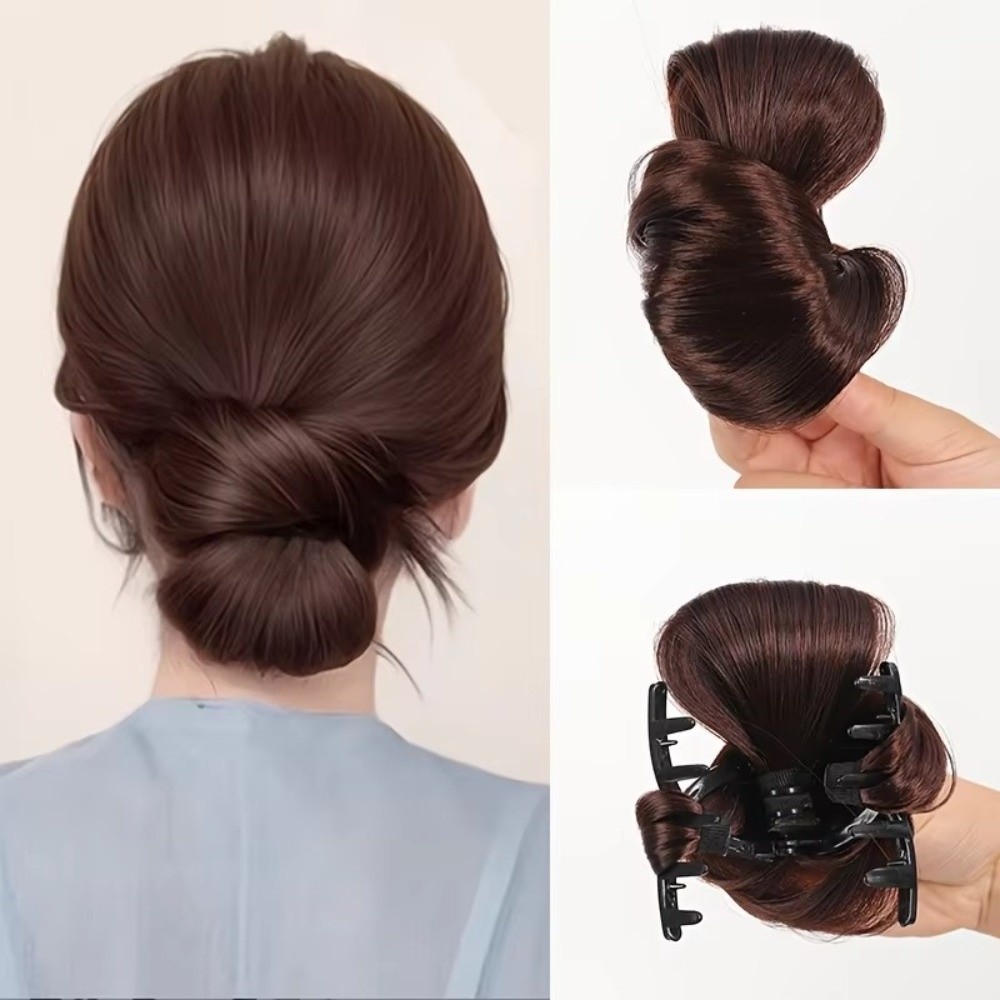 Peruca de coque de cabelo natu - Claw Clip Messy Bun Hair Piece avaliação e preço