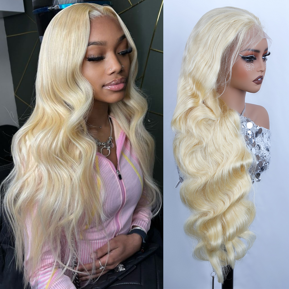 Peruca de Cabelo Humano Loiro  - 613 Blonde Body Wave Lace Front Wig avaliação e preço