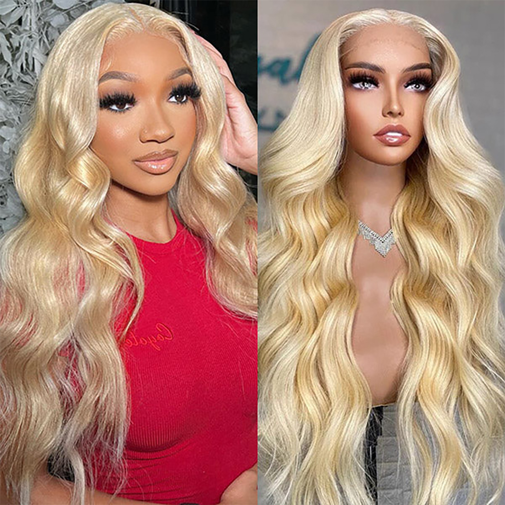 Peruca de Cabelo Humano Loiro  - 613 Blonde Body Wave Lace Front Wig avaliação e preço