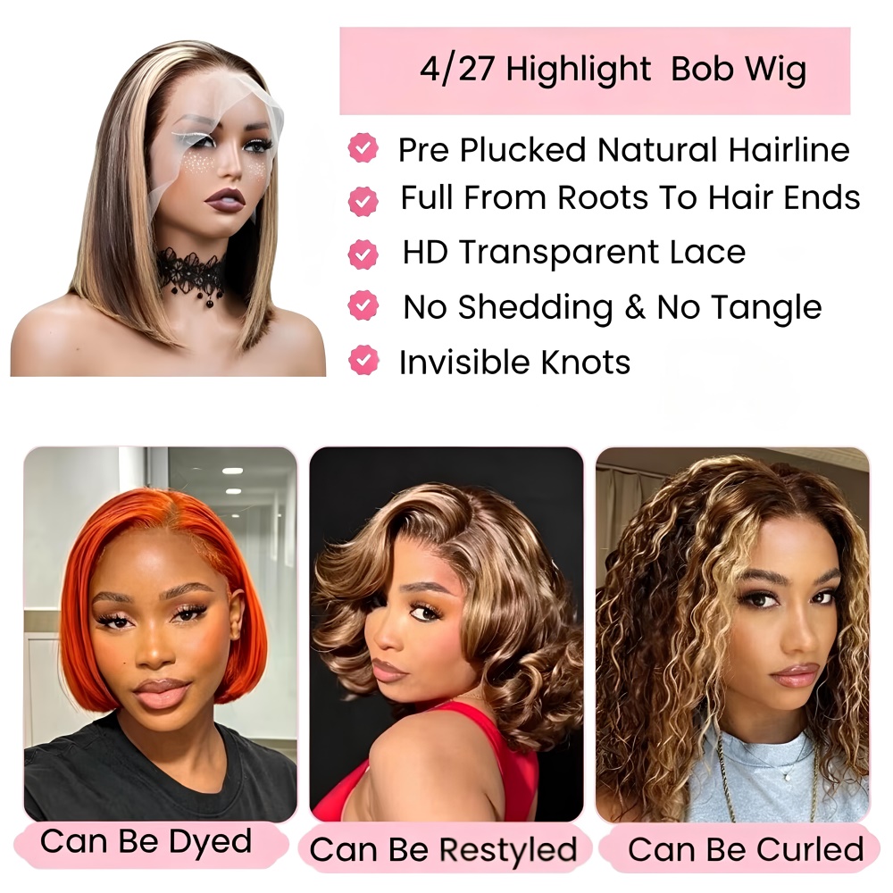 Perucas Bob Loiro Mel de Cabel - Glueless Wear And Go Human Hair Wig avaliação e preço