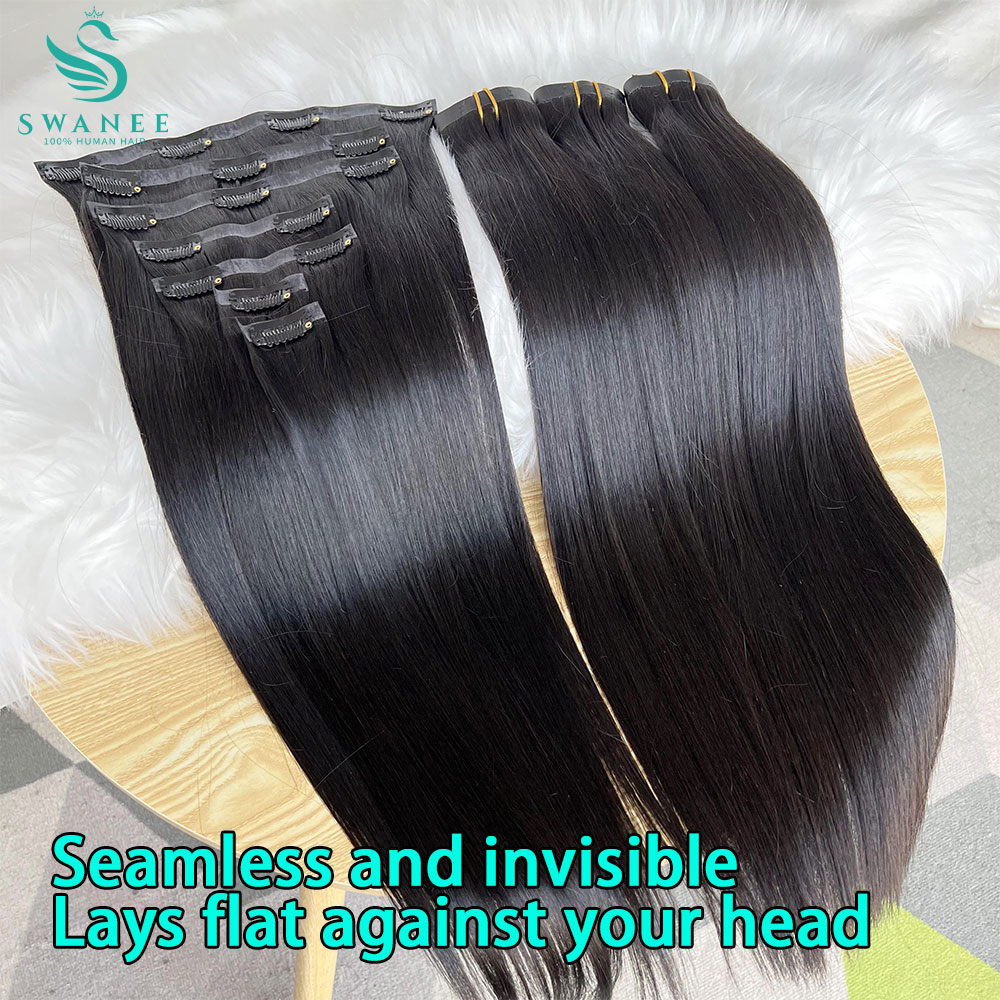 Extensões de Cabelo Humano 100 - Seamless Clip In Hair Extensions Human Hair avaliação e preço