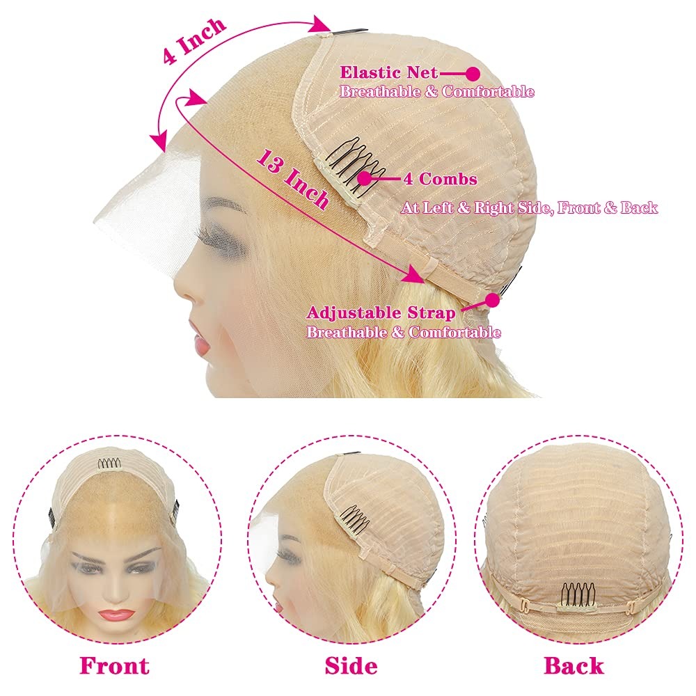 Peruca Frontal de Renda 13x4 d - 613 Blonde Body Wave Lace Front Wig avaliação e preço