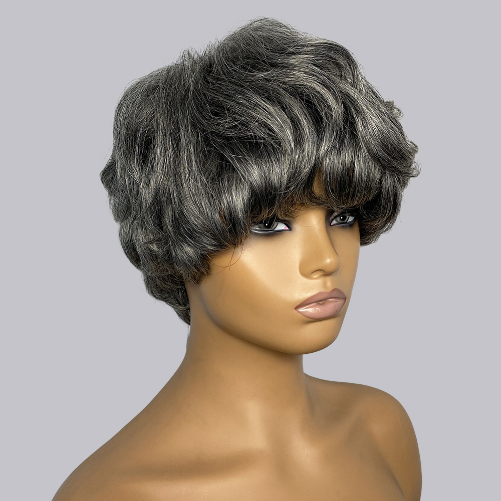 Perucas de cabelo humano com c - Short Pixie Cut Wig Human Hair Cheap avaliação e preço