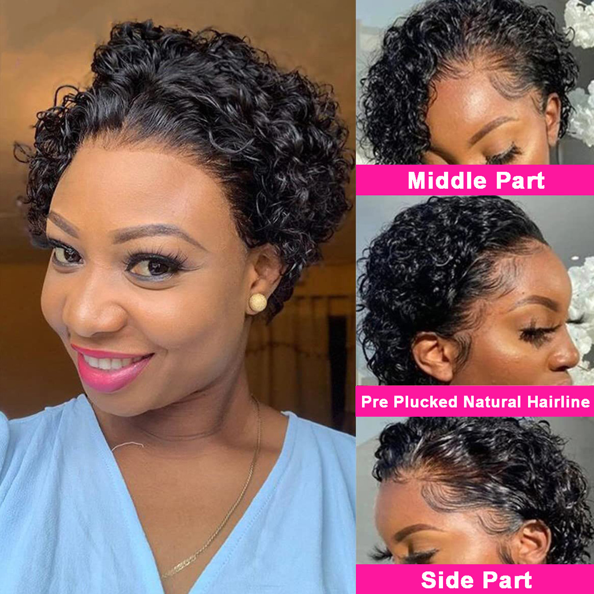 Perucas Pixie Cut 13x4, Peruca - Short Pixie Cut Wig Human Hair Cheap avaliação e preço