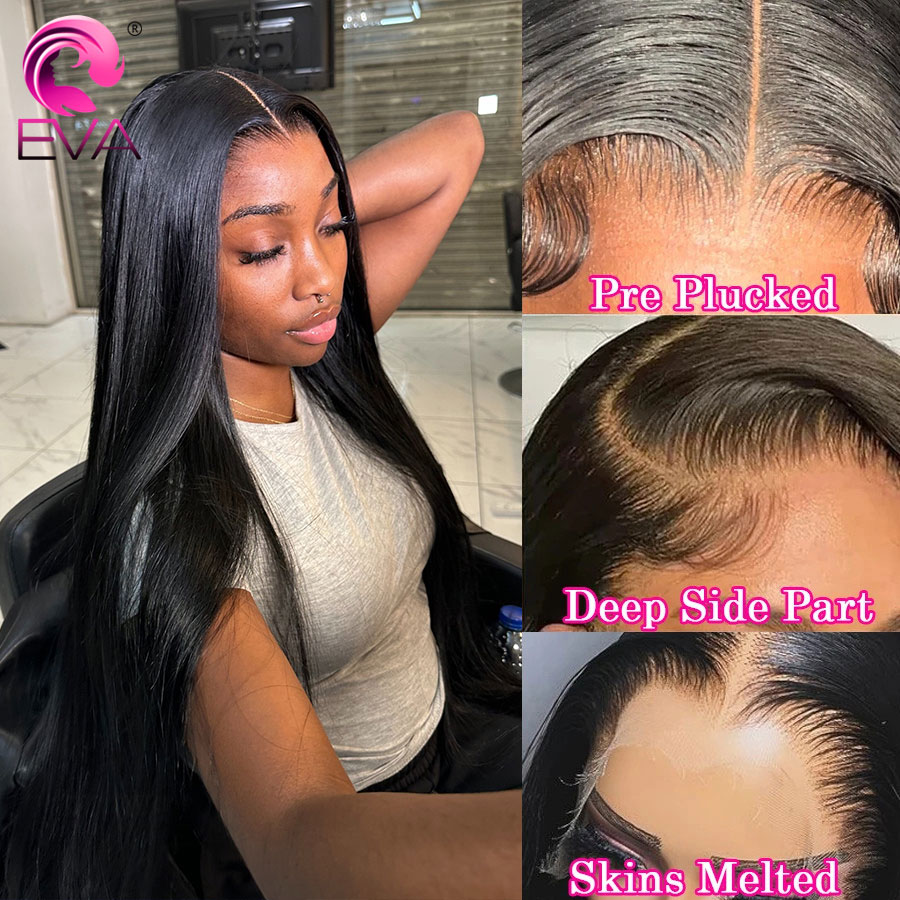 Eva cabelo parte profunda hd p - Hd Lace Frontal Wig Human Hair Pre Plucked avaliação e preço