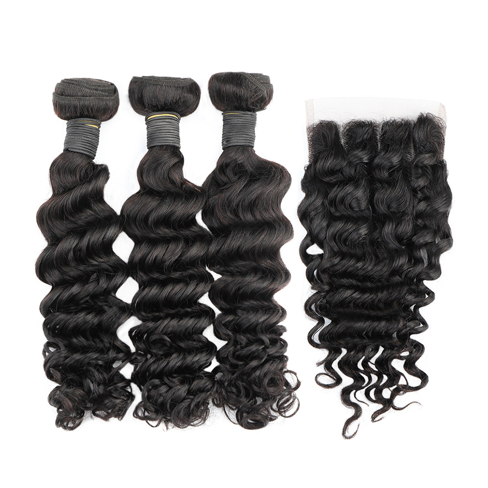 Pacotes de onda profunda com f - Deep Wave 3 Bundles With Closure avaliação e preço