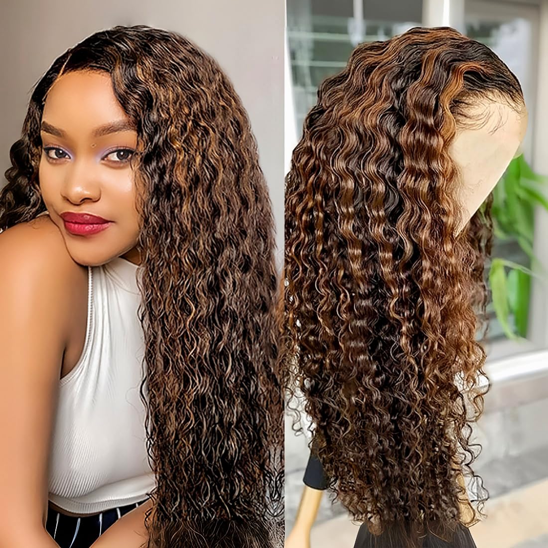 Peruca Frontal de Renda Ombre  - Hd Lace Frontal Wig Human Hair Pre Plucked avaliação e preço