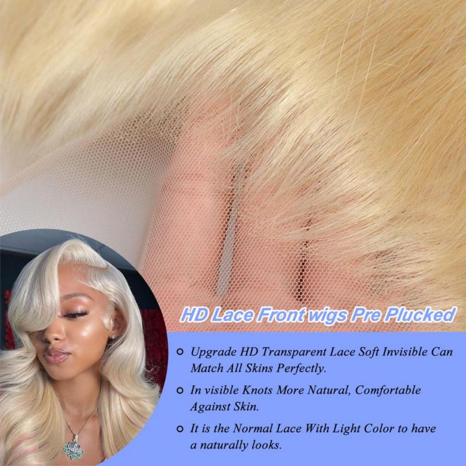 613 hd peruca frontal do laço  - 613 Blonde Body Wave Lace Front Wig avaliação e preço